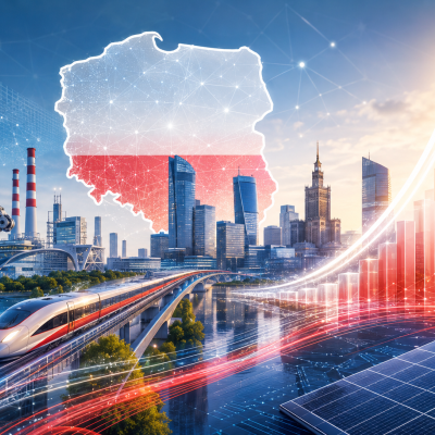 Visualization of Poland’s economic growth supported by artificial intelligence and digital transformation